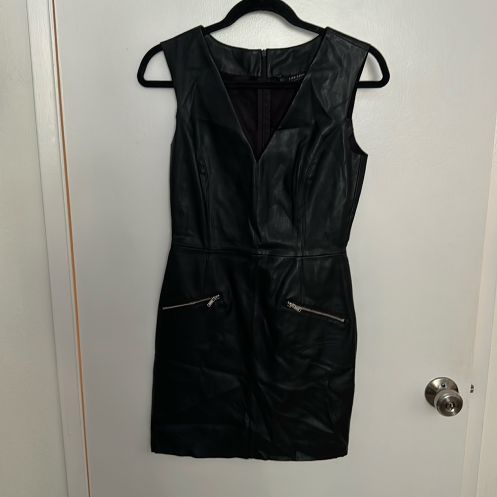 Zara leather dress in black
